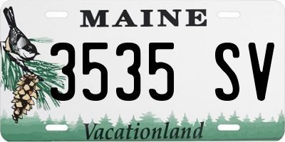 ME license plate 3535SV