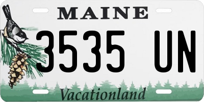 ME license plate 3535UN