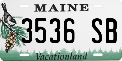 ME license plate 3536SB