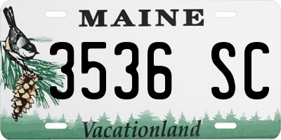 ME license plate 3536SC