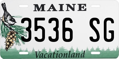 ME license plate 3536SG