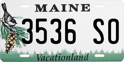 ME license plate 3536SO