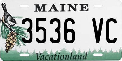 ME license plate 3536VC