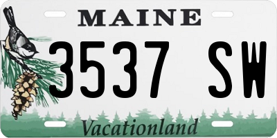 ME license plate 3537SW