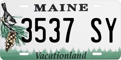 ME license plate 3537SY