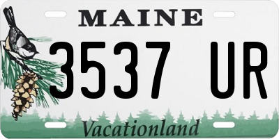 ME license plate 3537UR