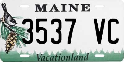 ME license plate 3537VC