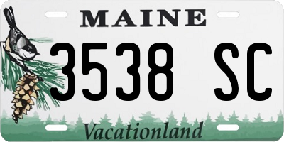 ME license plate 3538SC
