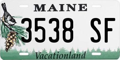 ME license plate 3538SF