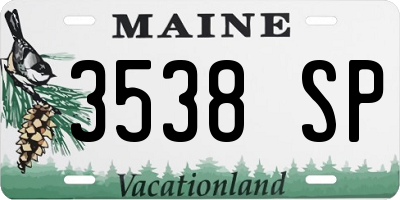 ME license plate 3538SP