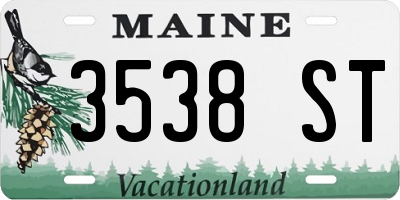 ME license plate 3538ST