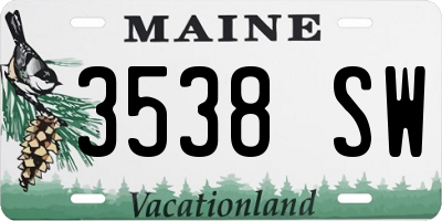 ME license plate 3538SW