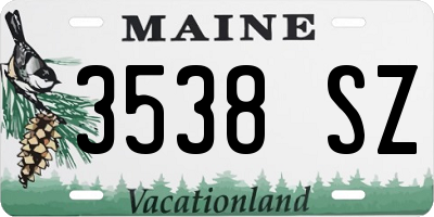 ME license plate 3538SZ