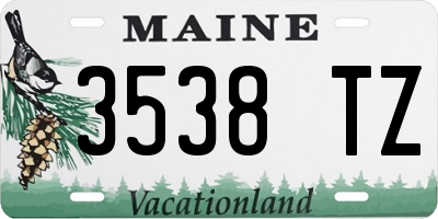 ME license plate 3538TZ