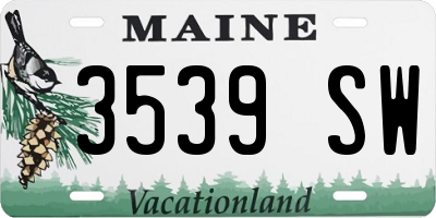 ME license plate 3539SW