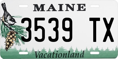 ME license plate 3539TX