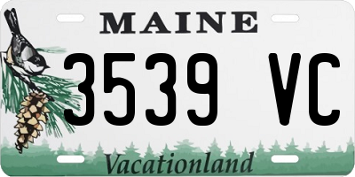 ME license plate 3539VC