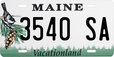 ME license plate 3540SA