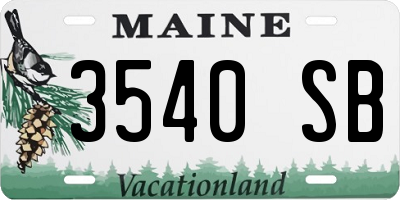 ME license plate 3540SB