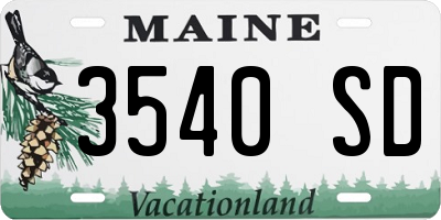 ME license plate 3540SD