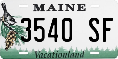 ME license plate 3540SF