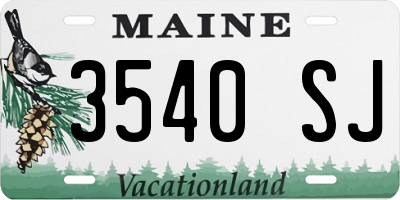 ME license plate 3540SJ