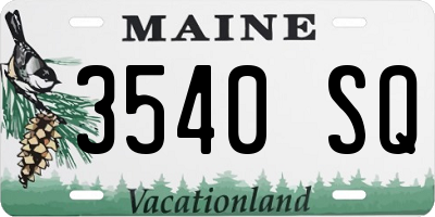 ME license plate 3540SQ