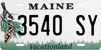 ME license plate 3540SY