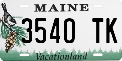 ME license plate 3540TK