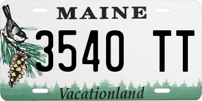ME license plate 3540TT