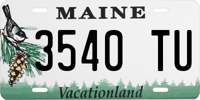 ME license plate 3540TU