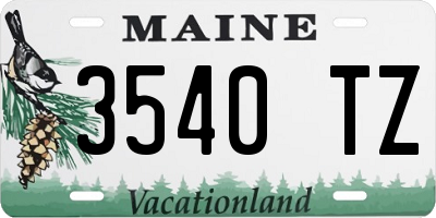 ME license plate 3540TZ