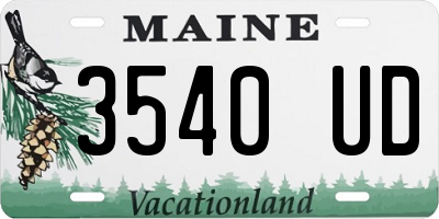 ME license plate 3540UD