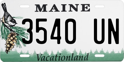 ME license plate 3540UN