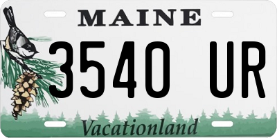 ME license plate 3540UR