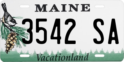 ME license plate 3542SA