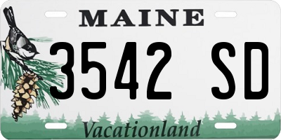 ME license plate 3542SD