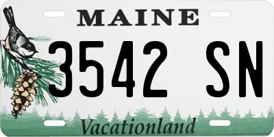 ME license plate 3542SN