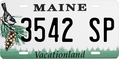 ME license plate 3542SP