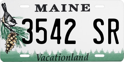 ME license plate 3542SR