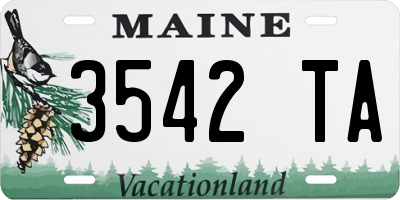 ME license plate 3542TA