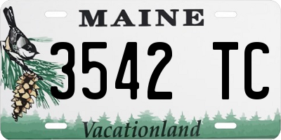 ME license plate 3542TC