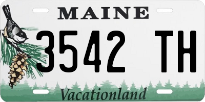 ME license plate 3542TH