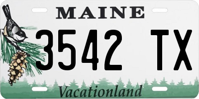 ME license plate 3542TX