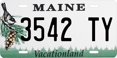 ME license plate 3542TY