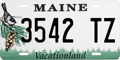 ME license plate 3542TZ