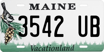 ME license plate 3542UB