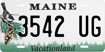 ME license plate 3542UG