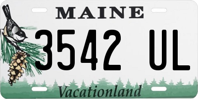 ME license plate 3542UL