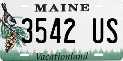 ME license plate 3542US